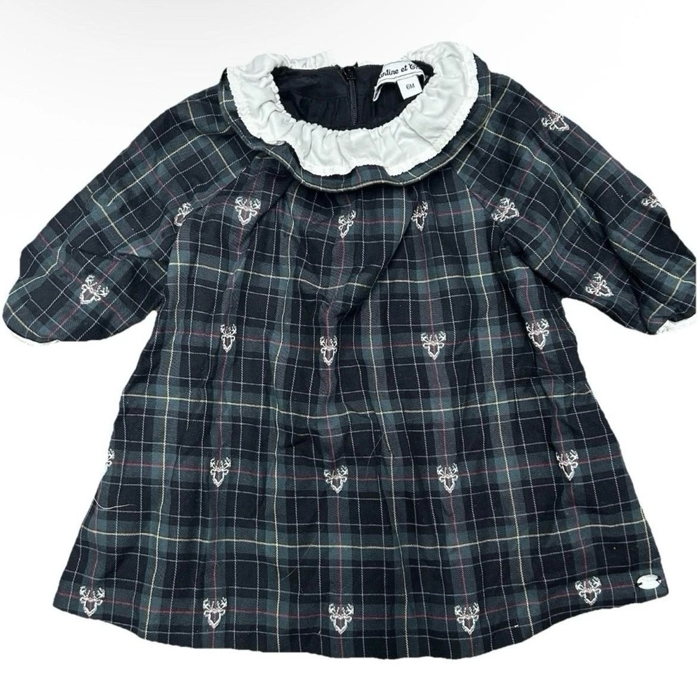 Baby Girl Tartine Et Chocolat Plaid Christmas Holiday Dress Size 3-6 Months